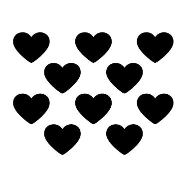 Imagem de Adesivo Parede Infantil Quarto Sala Coração 5x6cm Preta