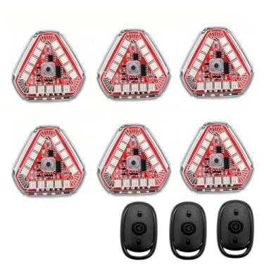 Imagem de BHBP Triângulo Controle Remoto Sem Fio LED Estroboscópio Aeronave Luz Carro Moto Moto Motocicleta Aviso Anti-Colisão Flash Indicador de Sinal Lâmpada (6 peças)