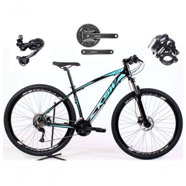 Imagem de Bicicleta Aro 29 Ksw Xlt Shimano Deore E Altus 27v Freio Hidráulico Garfo Trava - Preto/azul Tam.19