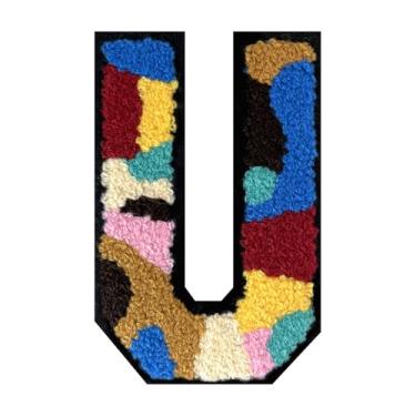 Imagem de Patch de letra de chenille camuflado de 15 cm para jaquetas Letterman - Aplique bordado do alfabeto para universitário, moletons com capuz, bolsas, jeans - decoração de roupas DIY e presente (1 peça