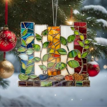 Imagem de Enfeites de Natal, livro de cristal, enfeites de árvore de Natal feitos à mão, decoração de carro e casa - presentes de Natal, decoração de artesanato em acrílico, ideias de troca de presentes para