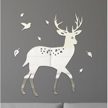 Imagem de Adesivos de parede espelhados de acrílico, sem vidro, faça-você-mesmo, decorativos, sem moldura, espelhos, azulejos, folha autoadesiva, decalque para casa, decoração para quarto, sala de estar, sofá