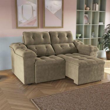 Imagem de Sofá Sierra 230cm Com Molas Ensacadas Reclinável Kappesberg Bege