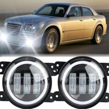 Imagem de CHUSYYRAY Compatível com Chrysler 300C 2005 2006 2007 2008 2009 2010 faróis de neblina Chrysler 300 SRT8 2005 2006, para-choque dianteiro DRL luz de neblina LED, 300% de brilho, pacote com 2