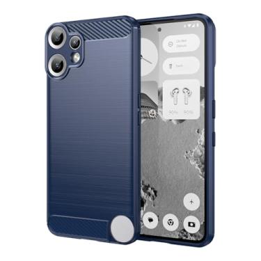 Imagem de Sidande Capa para celular Nothing CMF Phone 2 Pro, capa ultrafina com absorção de choque de fibra de carbono TPU capa protetora para nada CMF Phone 2 Pro azul marinho