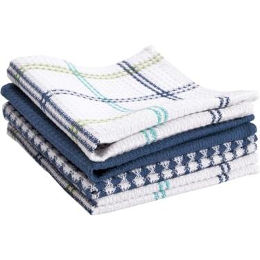 Imagem de T-FAL Premium Waffle Dish Cloths: Altamente absorvente, super macio de longa duração - 100% algodão, 30.5 cm x 33.0 cm Flat Waffle Dish Towel para limpeza e secagem de pratos, (pacote com 4), legal