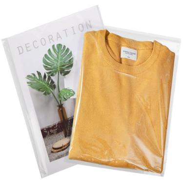 Imagem de Sacos de celofane autovedantes transparentes, 25 x 33 cm, pacote com 100 sacos de plástico transparente com borda reforçada para pequenas empresas, roupas, camisas, embalagens decorativas e obras de