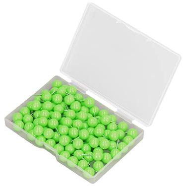 Imagem de Domary 100 Pinos de Pressão, Mapa de Plástico de Aço Tachas Pinos de Marcação Decorativos para Placas de Cortiça 9,5x20mm, Segura Facilmente Suprimentos, Sem Dobrar ou Quebrar, Ideal para (Verde)