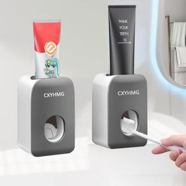 Imagem de Dispensador automático de pasta de dente para crianças, 2 peças espremedor de pasta de dente para decoração de chuveiro infantil e familiar, é organizador de acessórios de banheiro montado na parede
