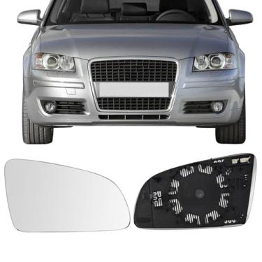 Imagem de Vidro de substituição do espelho lateral do passageiro para Audi A3 2006-2008, para Audi A4 S4 2002-2009, para Audi A6 S6 2005-2008, para Audi RS4 2007 2008 Placa de suporte aquecida com potência de