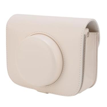 Imagem de Jiawu Estojo de Câmera PU Preciso, Bolsa Protetora Pequena para Câmera Com Alça de Ombro para Fotografia Ao Ar Livre, Estojo Compacto de Armazenamento de Estilo Retro para Popoto (Branco)