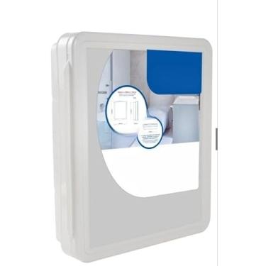 Imagem de Armario banheiro com espelho embutir sobrepor, Organizador com Prateleiras Ajustáveis - Acabamento em Branco, Ideal para Banheiros Pequenos e Modernos(Cinza)