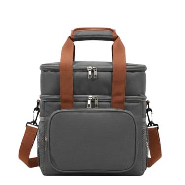 Imagem de Bolsa Térmica Para Marmita Lancheira Escolar Trabalho Academia Impermeável Resistente Alimentos Bebidas Fitness Masculina Feminina (Cinza)