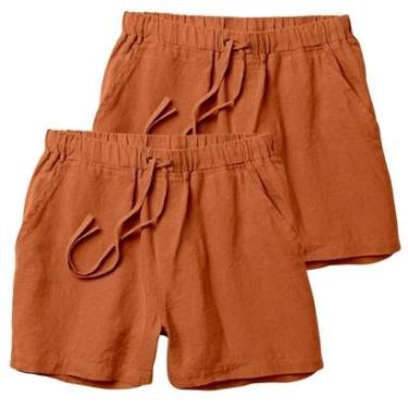 Imagem de Kit 2 Shorts Linho Premium Bermuda Masculina Moda Praia Luxo-Masculino