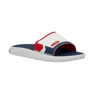 Imagem de Chinelo Slide Branco, Azul e Vermelho Pump II | Rider-Masculino