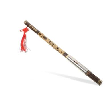 Imagem de Flauta de bambu de madeira soprada horizontalmente flauta chinesa bawu instrumento musical nacional