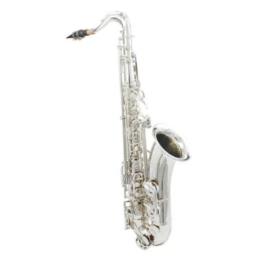 Imagem de Saxofone Saxofone Saxofone Tenor Prata Profissional Latão Sax Tenor Ajuste Sax Com Acessórios Conjunto Iniciante (Conjunto de Saxofone Tenor)