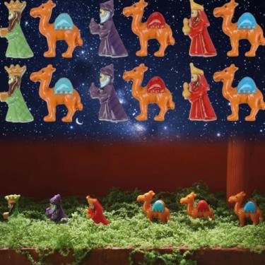 Imagem de Cinnvoice 60 conjuntos de presépio de Natal para artesanato, mini presépio e estatuetas de resina, artesanato de Jesus, minúsculos religiosos, salvador, decoração para Natal, faça você mesmo, enfeite