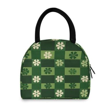 Imagem de GUIJI Lancheira Lucky Leaf xadrez, isolada, reutilizável, à prova de vazamento, lancheira para mulheres e homens, lancheira térmica para trabalho e viagens