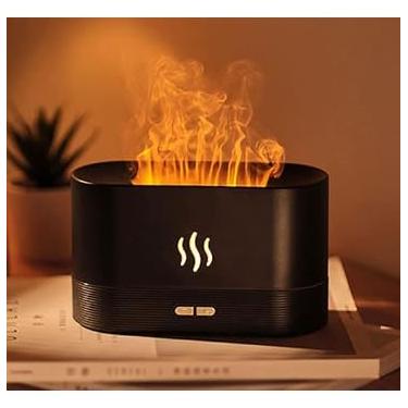 Imagem de Difusor de Aromaterapia 2 em 1 com Umidificador e Luz de Chama LED – Aromatizador de Óleos Essenciais para Casa e Quarto