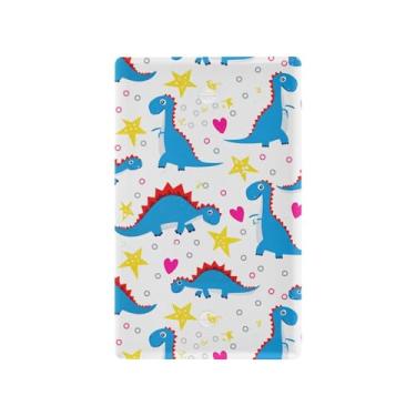 Imagem de SEHANY Capa de parede de tomada dupla de dinossauro engraçado, tamanho padrão e à prova de calor, placas decorativas para decoração de escritório doméstico (11,5 cm x 7 cm)