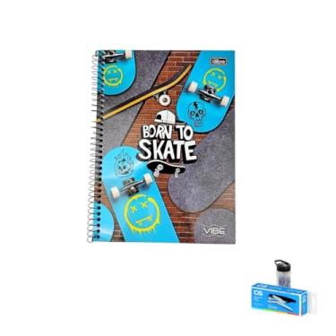 Imagem de Kit Caderno Universitário Capa Dura Vibe 20 Matérias + Caneta Spiro 0.7mm + Grampeador Alicate S-150