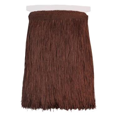 Imagem de Franja de costura de 5 metros com franja, acabamento de borla, acabamento de renda, borla de fibra de poliéster para acessórios de roupas, vestido de casamento latino e decoração de abajur DIY (café