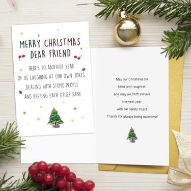 Imagem de Cartão de Natal engraçado amigo para ele, cartão de Natal hilário para amigas, melhores amigas, presentes de Natal, presentes de Natal para amigas do sexo masculino