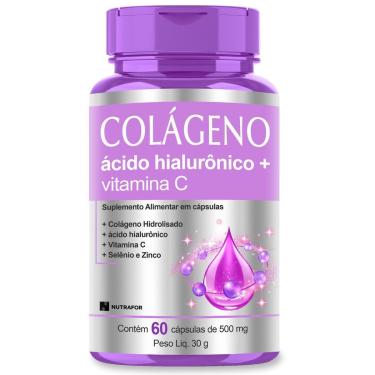 Imagem de Colágeno Hidrolisado c/ Ácido Hialurônico E Vitamina C 60 Cáps-Unissex
