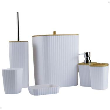 Imagem de Kit Acessorio Para Banheiro Com 6 Peças Retangular Metal - Kit de Banh