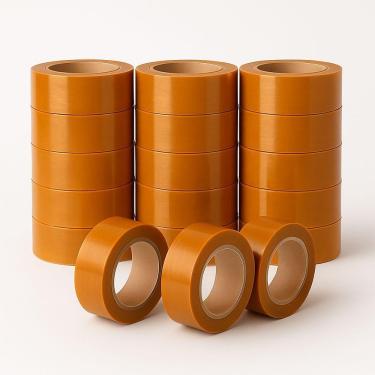 Imagem de Kit 18 Fitas Adesiva Larga Durex Laranja 250m Embalagem Fechamento Caixa Uso Geral Resistente