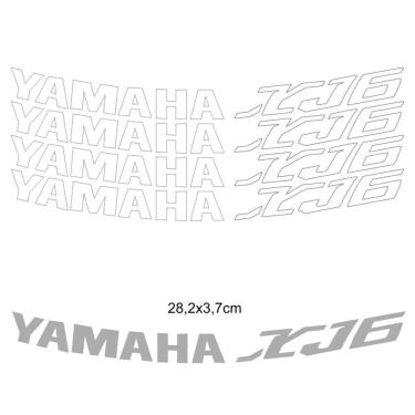 Imagem de Kit 4 Adesivos Roda Interna Moto Yamaha Xj6 Branco