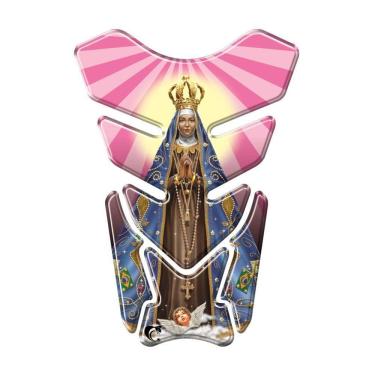 Imagem de Protetor De Tanque Adesivo Moto Honda Yamaha Suzuki Nossa Senhora Aparecida Rosa