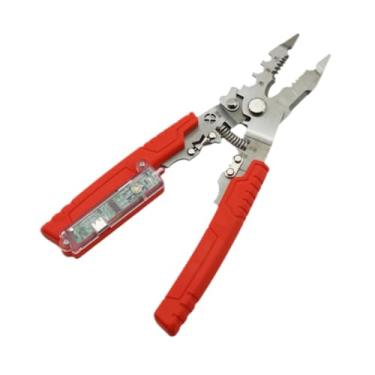 Imagem de KiBcsLic Decapador de fios elétricos, ferramenta para decapagem de cabos com função de medição de eletricidade, cortador de fios elétricos para corte.