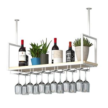 Imagem de APUM Suporte de copo de vinho para pendurar no teto, suporte de garrafa de vinho vintage, suporte para copos de vinho decorativo, para bares, restaurantes, cozinhas