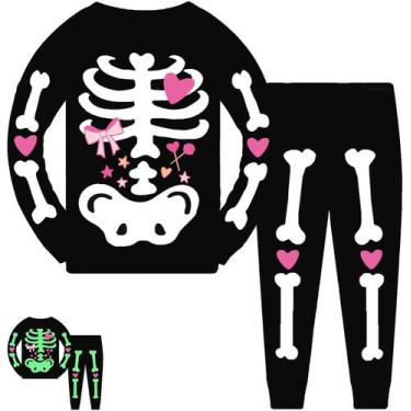 Imagem de Pijamas Toria Kids Glow in The Dark Halloween 6T Girls - Tkria