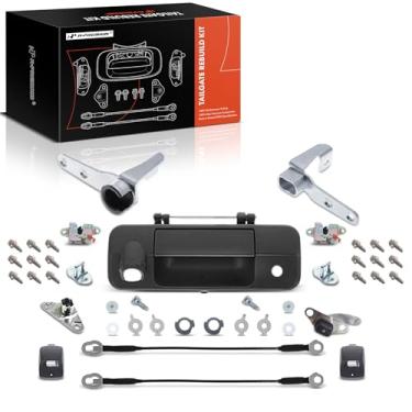 Imagem de A-Premium Kit de reconstrução de porta traseira de 43 peças compatível com Toyota Tundra 2007-2013, cabo de dobradiça de dobradiça de maçaneta de porta traseira, parafusos de lâmpada de ataque