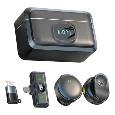 Imagem de Microfone Lapela Sem Fio Magnético Android e IOS Duplo Ante Ruído