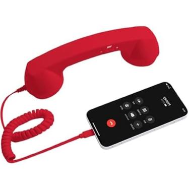 Imagem de Aparelho de telefone retrô para iPhone e Android, receptor de telefone vintage tipo C e Bluetooth com microfone e alto-falante HD, aparelho móvel com fio/sem fio para chamadas claras, aderência