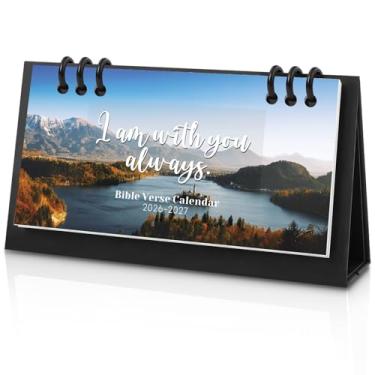 Imagem de Calendário de mesa pequeno 2025-2026, mini calendário de mesa da Bíblia (de maio de 2025 a dezembro de 2026) Flip Desktop Standing, agenda mensal fofo, material escolar para escritório, 16 cm x 7,9 cm
