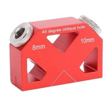 Imagem de Jectse Marceneiro de Guia de Broca de Passador de 45 Graus, Posicionador de Broca de Liga de Alumínio de 45 ° para Marcenaria, Com Broca de 9,5 Mm para Juntas Invisíveis Fortes Em