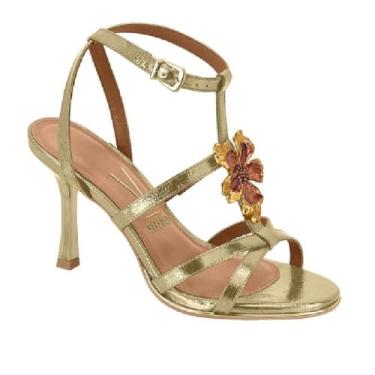 Imagem de Sandalia Vizzano Salto Fino Ref 6552.305.30591 Dourado 40