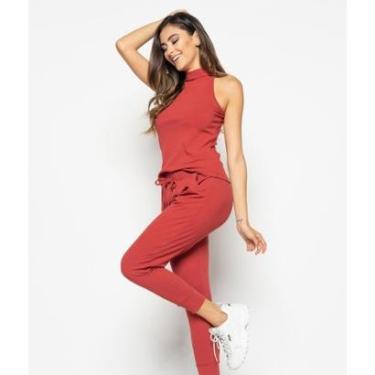 Imagem de Conjunto Salvatore Fashion Comfy Regata Jogger Canelada Feminino-Feminino