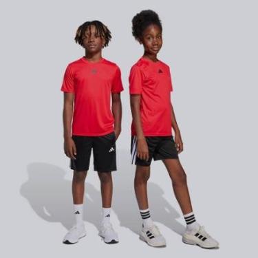 Imagem de Conjunto Adidas 3 Stripes Juvenil Vermelho e Preto-Masculino