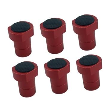 Imagem de Ioensy Conjunto de 6 grampos de para fixação de pinos de, com trava de freio para posicionamento em trilhos T e tensionamento plano, Vermelho 20mm
