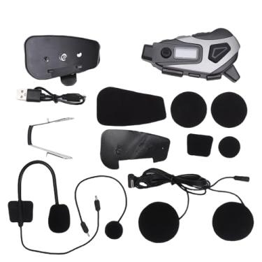 Imagem de Sanpyl Câmera de Capacete à Prova D'água IPX8 para Motocicleta Com Fone de Ouvido Bluetooth5.4 Gravador de Vídeo HD 1080P, Redução de Ruído Inteligente, Bateria de 1200mAh