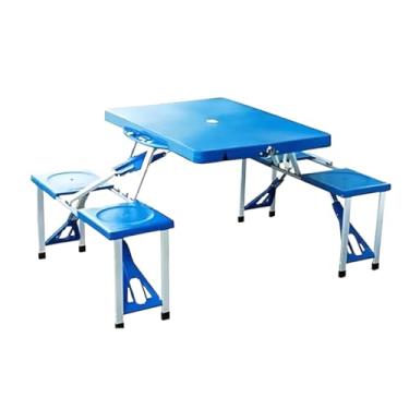 Imagem de Mesa Dobrável de alumínio com 4 banquetas Para Camping