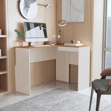 Imagem de escrivaninha mesa de computador belgica para escritorio moderno oferta (off/freijo)