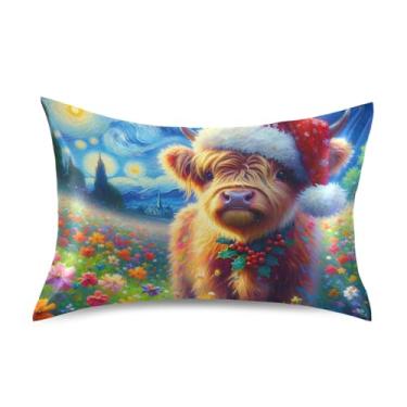 Imagem de Fronhas engraçadas fofas flores de Natal das montanhas padrão king queen fronha de almofada macia refrescante de cetim capa de almofada gráfica tamanho king size 101,6 cm x 50,8 cm