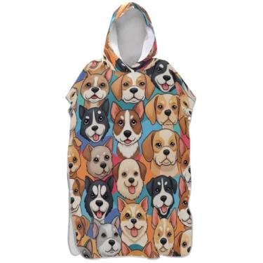 Imagem de Joisal Poncho de surfe fofo para cachorro para trocador adulto absorvente masculino poncho com capuz toalha de natação